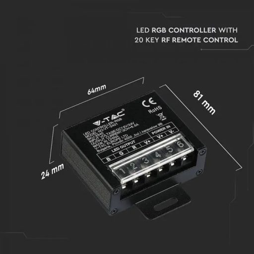 V-TAC LED RGB vezérlő 20 RF távirányítóval (kicsi) - 3340
