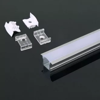  V-TAC Alumínium profil - Falon kívüli - Tejfehér fedlappal - 2000 x 23 x 15.5 mm - 3351