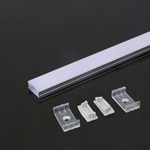 V-TAC Led Alumínium profil tejfehér fedlappal 2000 x 23.5 x 10mm - 3352