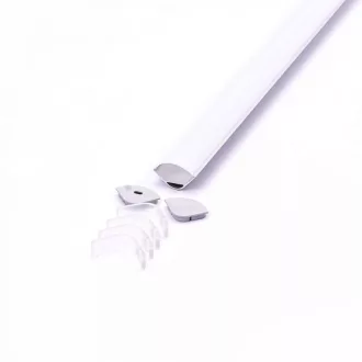   V-TAC Alumínium profil - Sarok íves - Tejfehér fedlappal - 2000 x 20.3 x 30 mm  - 3363