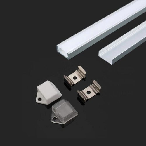 V-TAC LED alumínium profil tejfehér fedlappal 2000 x 16 x 7mm - 3370