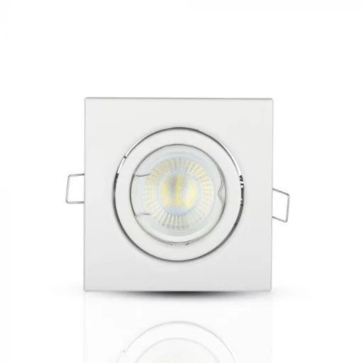 V-TAC Led GU10 Spot Keret Négyzet Alakú Állítható Fehér - 3472
