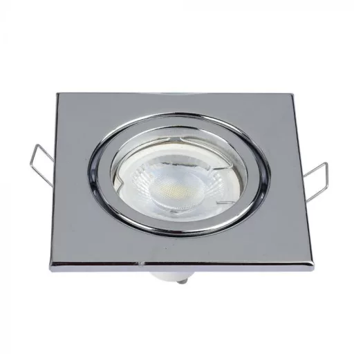 V-TAC Led GU10 Spot Keret Négyzet Alakú Állítható Króm - 3474