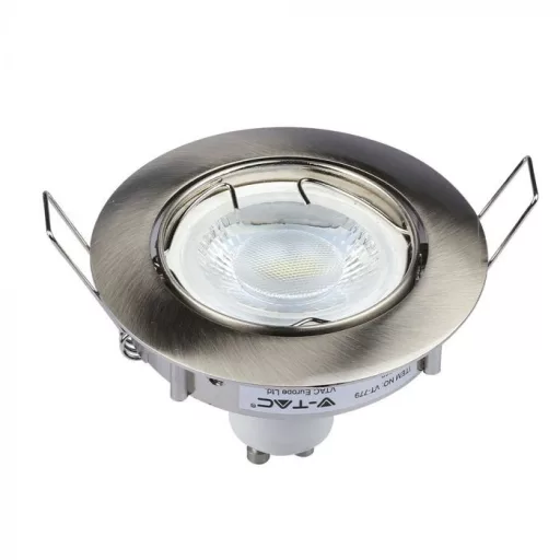 V-TAC Led GU10 Spot Keret Kerek Állítható matt króm - 3588