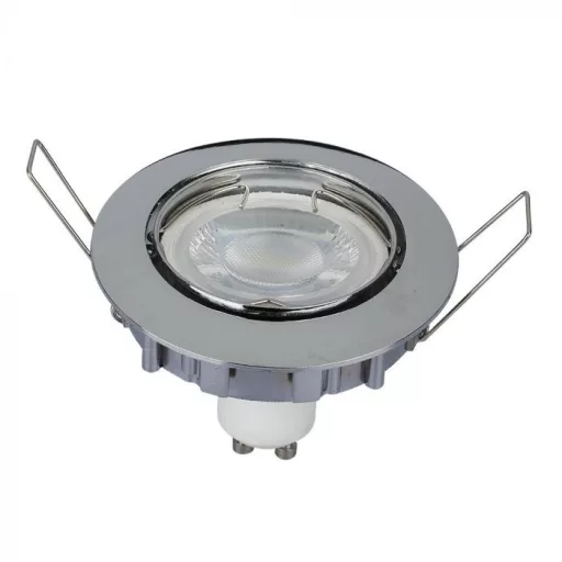 V-TAC Led GU10 Spot Keret Kerek Állítható Króm - 3589