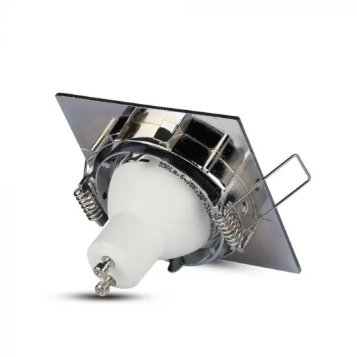 V-TAC Led GU10 Spot Keret Négyzet Alakú Állítható Króm - 3592