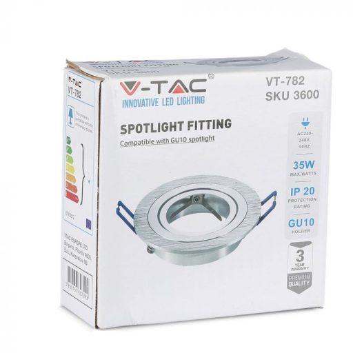 V-TAC Led 1 x GU10 Spot Keret Kerek Alumínium - 3600