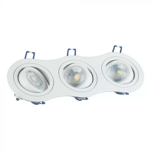 V-TAC Led 3 x GU10 Spot Keret Kerek Fehér - 3603