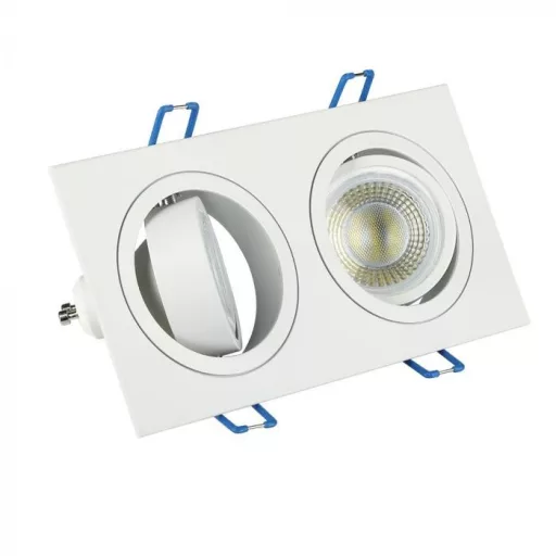 V-TAC Led 2 x GU10 Spot Keret Négyzet Alakú Fehér - 3607