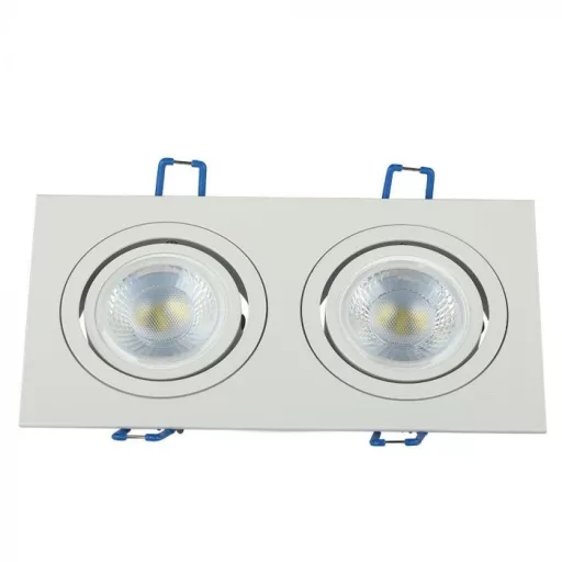 V-TAC Led 2 x GU10 Spot Keret Négyzet Alakú Fehér - 3607