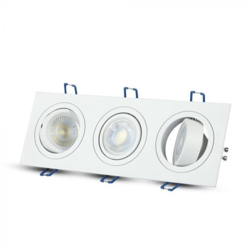 V-TAC Led 3 x GU10 Spot Keret Négyzet Alakú Fehér - 3609
