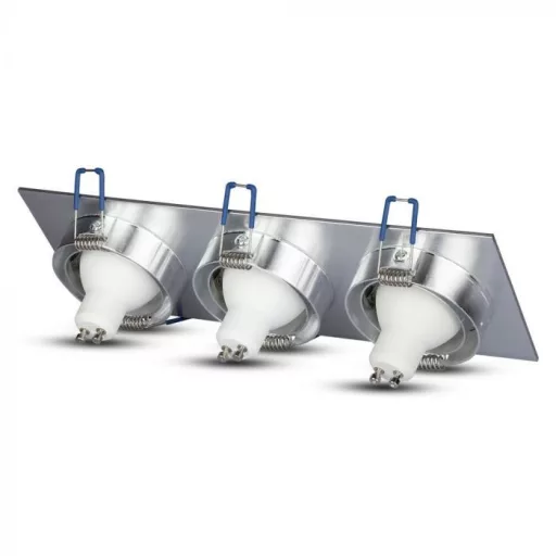 V-TAC Led 3 x GU10 Spot Keret Négyzet Alakú Alumínium - 3610