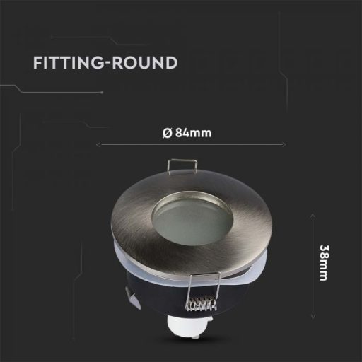 V-TAC Led GU10 Spot Keret Kerek Matt matt króm ф84 IP54 - 3614