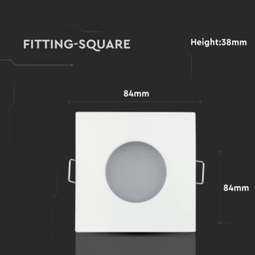 V-TAC Led GU10 Spot Keret Négyzet Alakú Matt Fehér IP54 - 3615