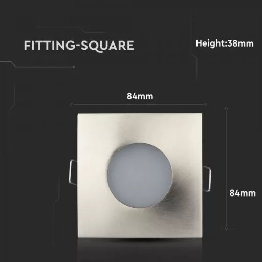 V-TAC Led GU10 Spot Keret Négyzet Alakú matt króm IP54 - 3616