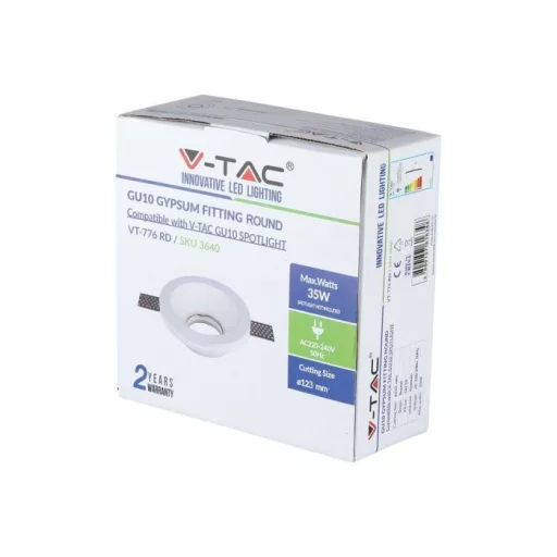 V-TAC kör alakú gipsz lámpatest - 3640
