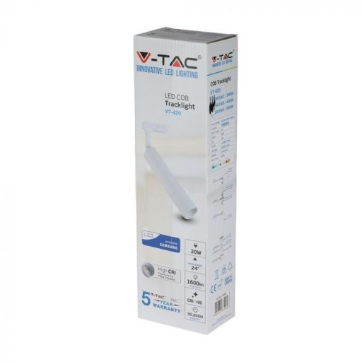 V-TAC LED SÍNES LÁMPA 20W SAMSUNG chip 5000K - 364