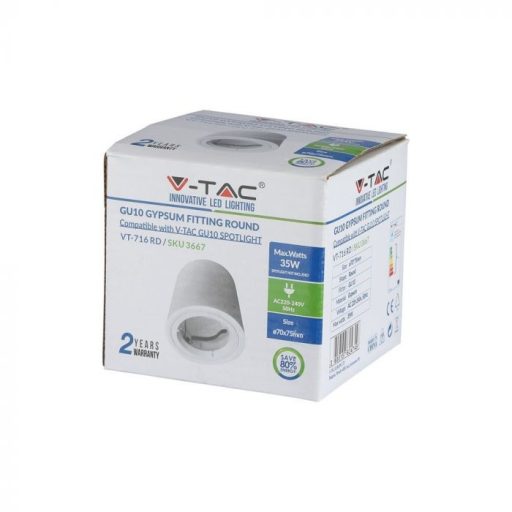 V-TAC kör alakú gipsz lámpatest - 3667