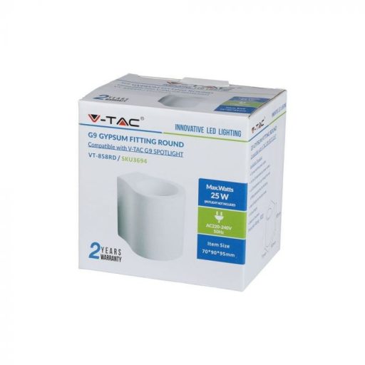 V-TAC Led G9 Keret Kerek Fehér - 3694