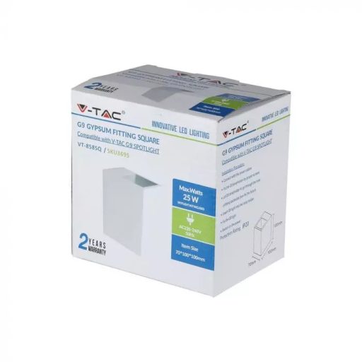V-TAC Led G9 Keret Négyzet Fehér - 3695