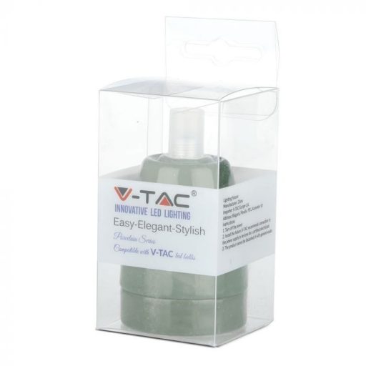 V-TAC E27 porcelán foglalat - zöld - 3797