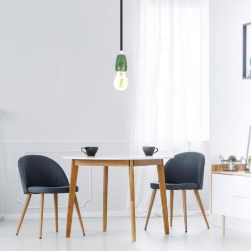 V-TAC E27 porcelán foglalat - zöld - 3797