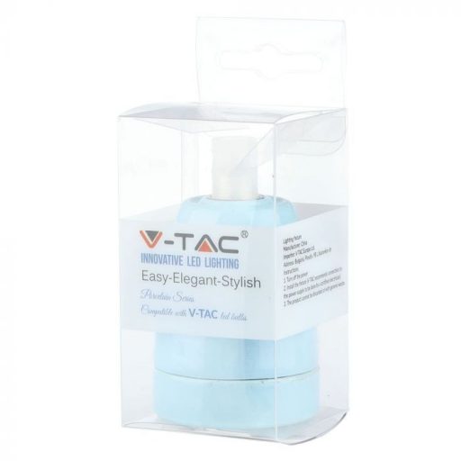V-TAC E27 porcelán foglalat - kék - 3798