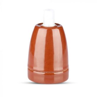 V-TAC E27 porcelán foglalat - barna - 3802