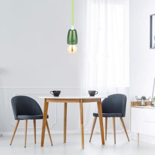 V-TAC E27 porcelán függeszték - zöld - 3805