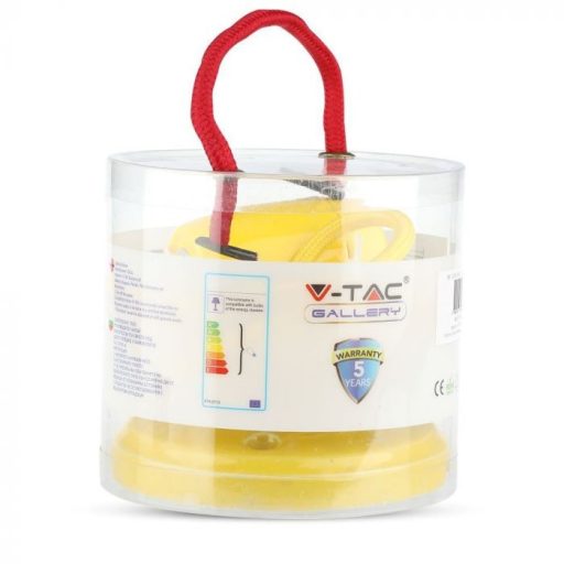 V-TAC E27 porcelán függeszték - sárga - 3809
