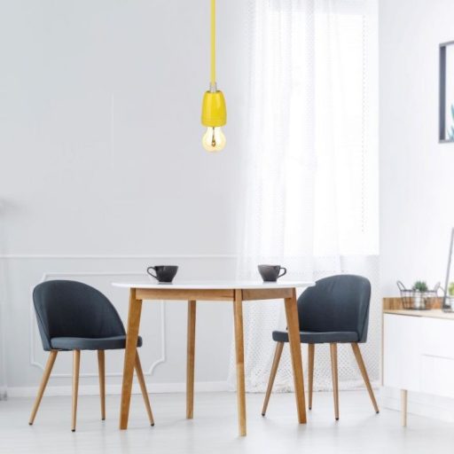 V-TAC E27 porcelán függeszték - sárga - 3809