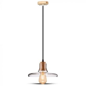 V-TAC E27 üveg függeszték 235cm - borostyán - 3820