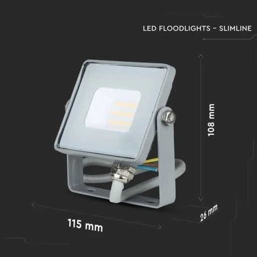 V-TAC 10W LED reflektor 100° 4000K szürke házas (Samsung Chip) - 431