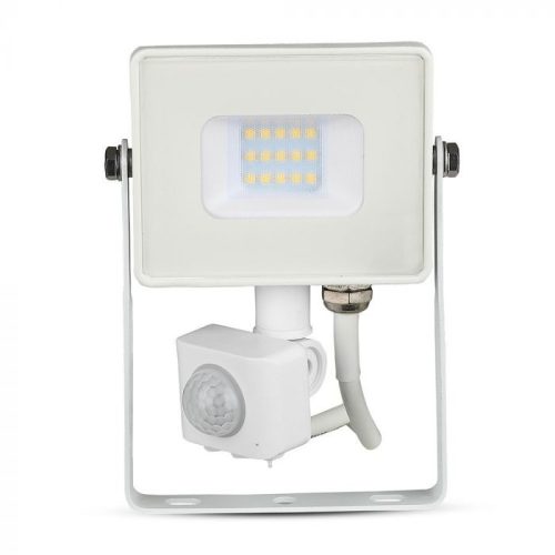 V-TAC 10W Mozgásérzékelős LED reflektor 100° 6400K fehér házas (Samsung Chip) - 435