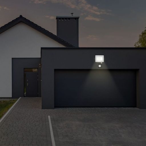 V-TAC 10W Mozgásérzékelős LED reflektor 100° 4000K fekete házas (Samsung Chip) - 437