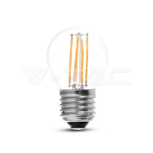 V-TAC Átlátszó LED filament COG lámpa E27 G45 4W 4000K kisgömb - 4427