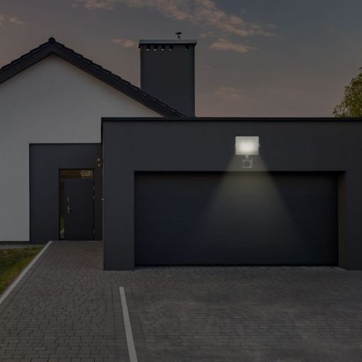 V-TAC 20W Mozgásérzékelős LED reflektor 100° 4000K fehér házas (Samsung Chip) - 449