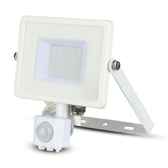   V-TAC 30W Mozgásérzékelős LED reflektor 100° 4000K fehér házas (Samsung Chip) - 458