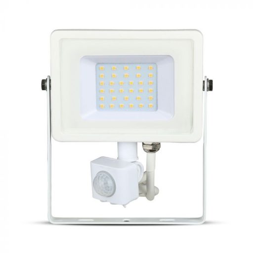 V-TAC 30W Mozgásérzékelős LED reflektor 100° 6400K fehér házas (Samsung Chip) - 459