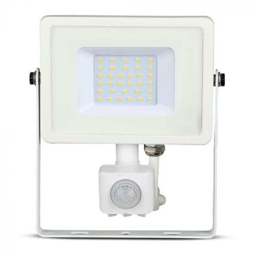 V-TAC 30W Mozgásérzékelős LED reflektor 100° 6400K fehér házas (Samsung Chip) - 459