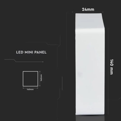 V-TAC Falon kívüli négyzet alakú PRÉMIUM LED panel 12W 4000K - 4914