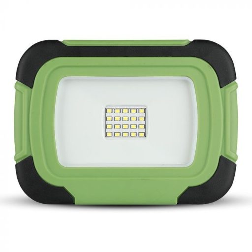 V-TAC 10W LED tölthető, hordozható reflektor USB aljzattal, SOS funkcióval 100° 6400K zöld, fekete házas (Samsung Chip) - 502