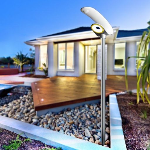 V-TAC LED Napelemes utcai lámpa RF távirányítóval, mozgás- és alkonykapcsolóval (SOLAR) 20W 120lm/W 6400K - 5506