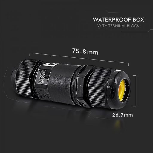 V-TAC Vízálló kötődoboz 5-9 mm fekete színű IP68 kapszula - 5977