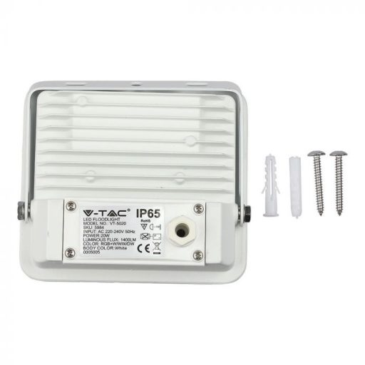 V-TAC 20W Smart LED RGB + 3 az 1-ben reflektor 100° fehér házas (CCT) - 5984