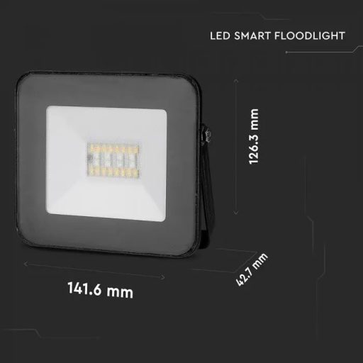 V-TAC 20W Smart LED RGB + 3 az 1-ben reflektor 100° fekete házas (CCT) - 5985