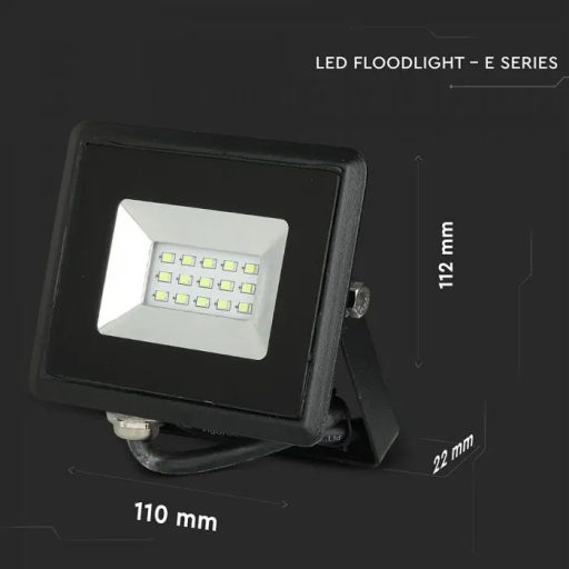 V-TAC 10W LED reflektor E-széria 110° zöld fényű, fekete házas - 5988