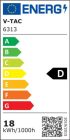V-TAC 18W LED fénycső SHOPLITE vezetékes bekötéssel 60 cm 120lm/W 160° 4000K  - 6313