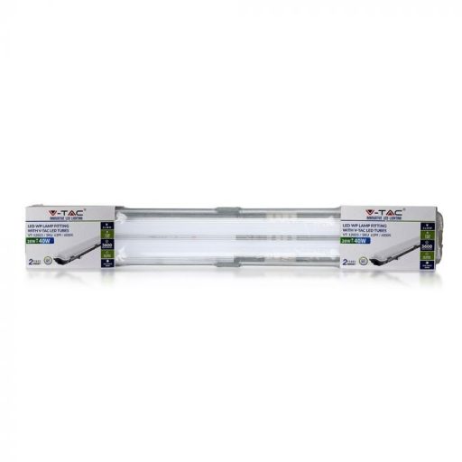 V-TAC LED Vízálló Lámpa PC/PC 2x1200mm 2x18W 4000K - 6387