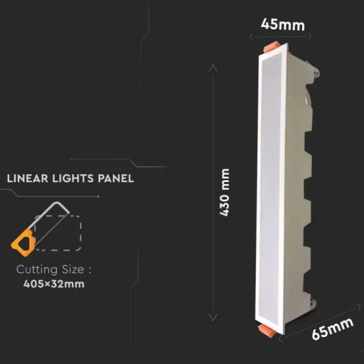 V-TAC Lineáris LED panel 30W 3000K - 6407
